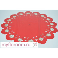 Салфетка-роза D60см красная (50шт) (8432)