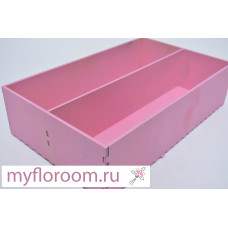 Ящик с перегородкой 21*34*8,5см розовый (9552)