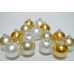 Набор шаров D6см в тубе микс (стекло) золото-белый (15шт) (8107)