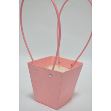 Плайм-пакет с рельефным рисунком "Трапеция" (12см*12см*8см) розовая пудра (6152)