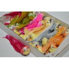 Набор цветных птичек на проволоке (24шт) (7135)