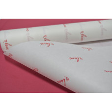Бумага-крафт белая 50г/м2 70см*10м "Love красная" (3344)