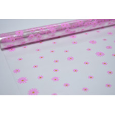 Плёнка 70см "Маргаритки" розово-салатовая (4001)