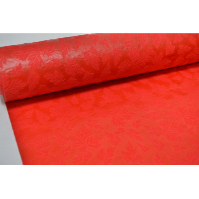 Фетр с рисунком 50см*10м кленовый лист красный (2664)