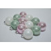 Набор шаров D4см в тубе микс (стекло) зеленый-белый-розовый (12шт) (3377)