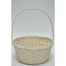 Корзина бамбук D26см*Н12см*30см белая (1670)