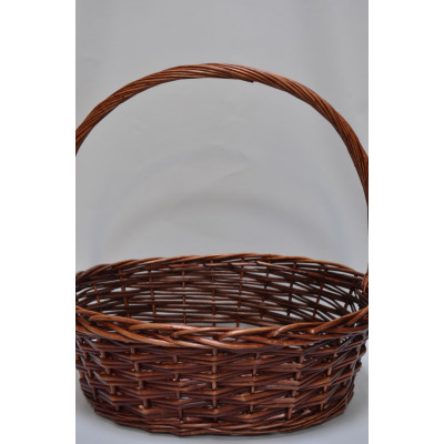 Корзина овал 40см*35см*10см*18см  ( высота ручки 45см)  белая (6727)