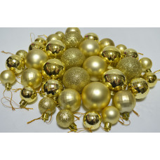 Набор шаров D3-5см в тубе микс (пластик) золото (36шт) (1640)