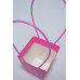 Плайм-пакет с рельефным рисунком "Трапеция" (12см*12см*8см) ярко-розовый (8713)
