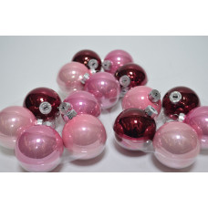 Набор шаров D6см в тубе микс (стекло) розовый (15шт) (3483)