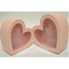 Набор коробок (2шт) "Сердце" розовый 23см*19см*10см / 20см*17см*8см  (3772)