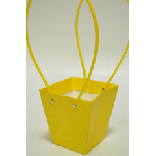 Плайм-пакет с рельефным рисунком "Трапеция" (12см*12см*8см) жёлтый (5506)