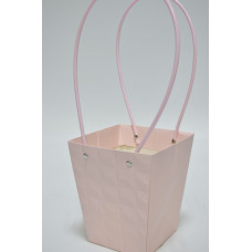 Плайм-пакет с рельефным рисунком "Трапеция" 13см*15см*9см нежно-розовый (0129)