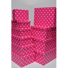 Набор коробок (10шт) "Горох на розовом" (6094)