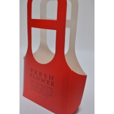 Коробка для букета "FRESH FLOWER" 16см*14см*7,5см*32см красная (5987)