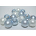 Набор шаров D6см в тубе микс (стекло) голубой-белый (15шт) (3421)
