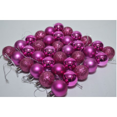 Набор шаров D3см в тубе микс (пластик) ярко-розовый (36шт) (4169)