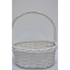 Корзина овал 27см*21см*12см*34см белая (9152)