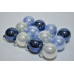 Набор шаров D4см в тубе микс (стекло) синий-белый-голубой (12шт) (8015)