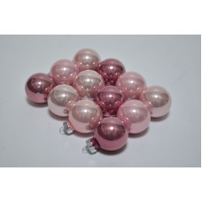Набор шаров D3см в тубе микс (стекло) розовый (12шт) (3186)