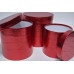 Набор шляпных коробок "Красный металлик" (3шт) D19см Н19см / D17см Н17см / D15см Н15см (3477)