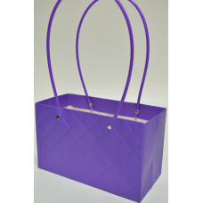 Плайм-пакет с рельефным рисунком "Прямоугольник" (22см*13,5см*10,5см) фиолетовый (5391)
