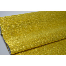 Гофрированная бумага металл 50см*2,5м (Италия) 801 золото  (0104)