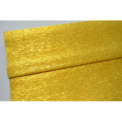 1-10 Гофрированная бумага металл 50см*2,5м (Италия) 801 золото  (0104)