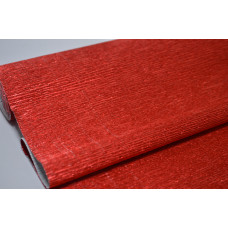 Гофрированная бумага металл 50см*2,5м (Италия) 803 красная (0302)