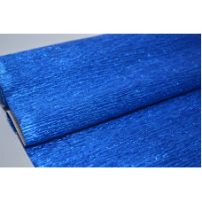 Гофрированная бумага металл 50см*2,5м (Италия) 805 синяя (0500)