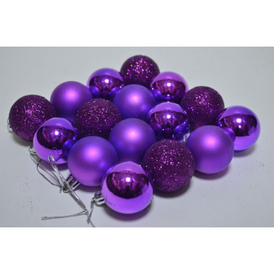 Набор шаров D4см в тубе микс (пластик) фиолетовый (16шт) (1275)