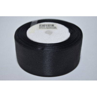 01-80 Лента атласная 38мм*22м черная (1135)