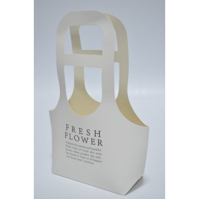 Коробка для букета "FRESH FLOWER" 16см*14см*7,5см*32см белая (8980)