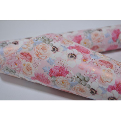 Бумага крафт 72см*10м (40 гр) "Полосы" красные (6297)