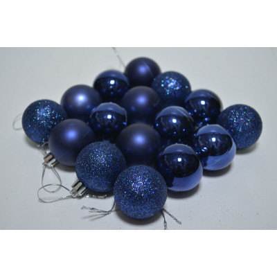 Набор шаров D4см в тубе микс (пластик) темно-синий (16шт) (1305)