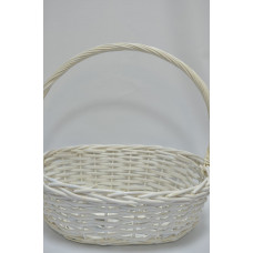 Корзина овал 40см*35см*14см*41см белая (4074)