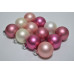 Набор шаров D4см в тубе микс (стекло) розовый-крем (12шт) (7971)