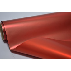 Пленка двухсторонняя матовая-металл (Корея)  60см*9м красная-алая