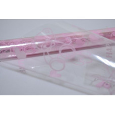 Плёнка цветная 70см "Мишки" розовая (9575)