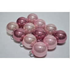 Набор шаров D4см в тубе микс (стекло) розовый (12шт) (3322)