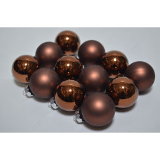Набор шаров D4см в тубе микс (стекло) коричневый (12шт) (3315)