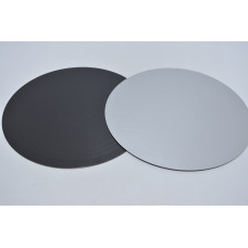 Подложка для торта 1,5мм ( D28см ) черная-серебро (8912)