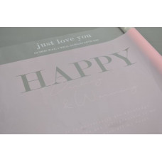 Плёнка кристалл "HAPPY" 60см*9м розовая (1757)